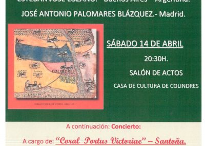 XX CERTAMEN LITERARIO VILLA DE COLINDRES, ENTREGA DE PREMIOS Y PRESENTACIÓN DE LIBRO