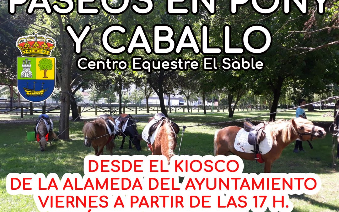 PASEOS EN PONY Y A CABALLO – DESDE EL KIOSCO DE LA ALAMEDA