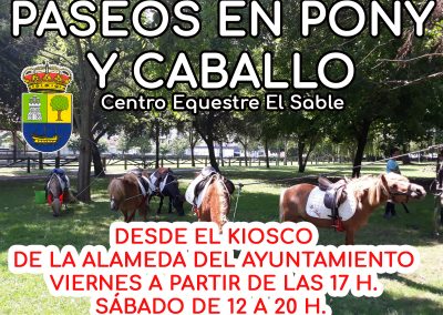 PASEOS EN PONY Y A CABALLO – DESDE EL KIOSCO DE LA ALAMEDA