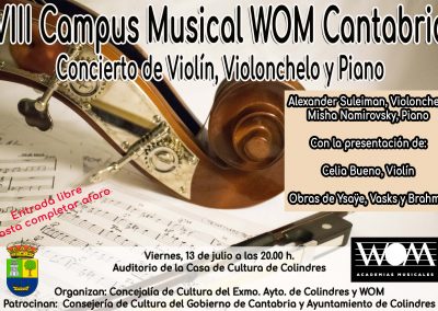 VIII CAMPUS MUSICAL WOM CANTABRIA – VIERNES 13 DE JULIO DE 2018