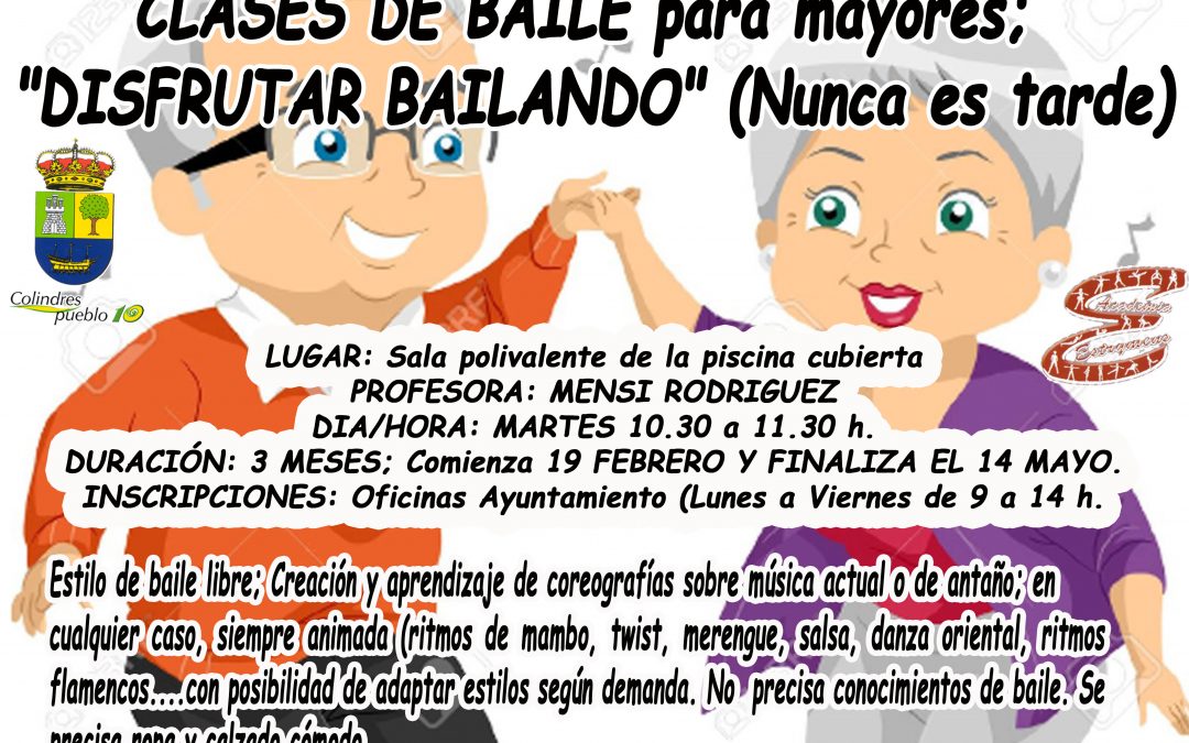 El Ayuntamiento traslada el Taller de Baile para mayores a la sala polivalente de la piscina cubierta