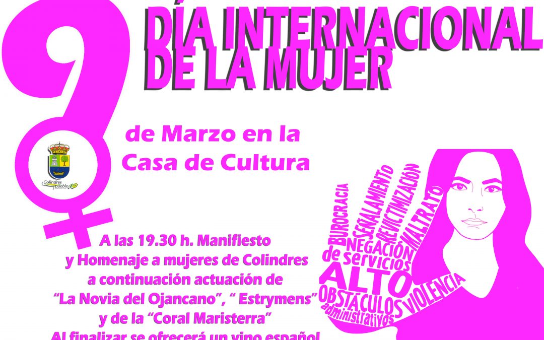 MAÑANA 9 DE MARZO EN EL SALÓN DE ACTOS DE LA CASA DE CULTURA – a partir de las 19.30 h.