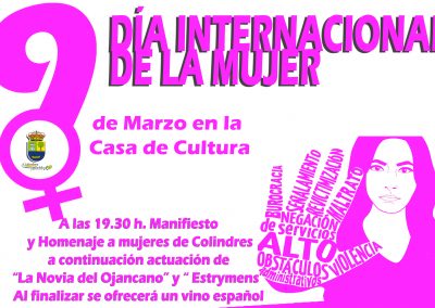 DÍA INTERNACIONAL DE LA MUJER – 9 DE MARZO EN LA CASA DE CULTURA