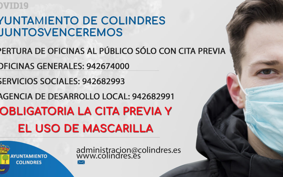 APERTURA AL PÚBLICO CON CITA PREVIA DE DEPENDENCIAS MUNICIPALES