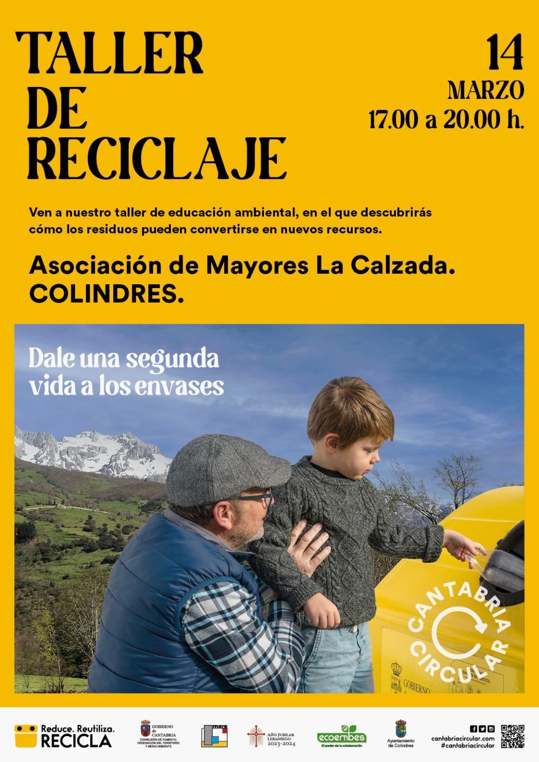 EL AYUNTAMIENTO DE COLINDRES, EN COLABORACIÓN CON MARE, INVITA A LA CIUDADANÍA A PARTICIPAR EN LA CAMPAÑA “DALE UNA SEGUNDA VIDA A LOS ENVASES”